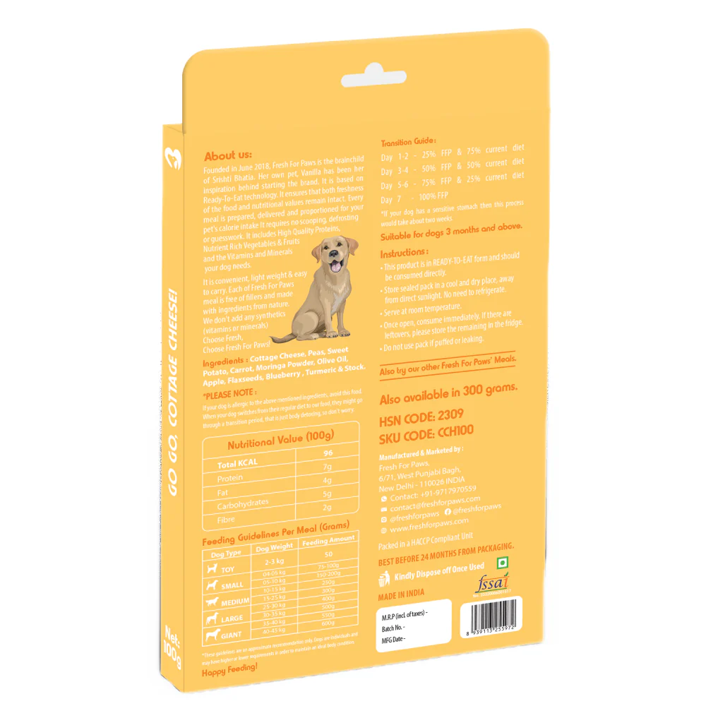 Fresh For Paws Go Go Cottage Cheese Dog Wet Food (100g) - Image 4