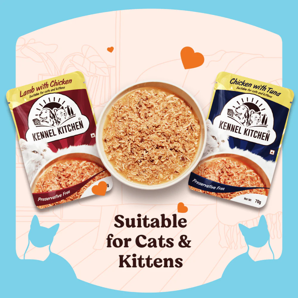 Kennel Kitchen Chicken with Tuna Shreds in Gravy Wet Food and Creameroo Crab with Mackerel Creamy Cat Treats Combo - Image 12