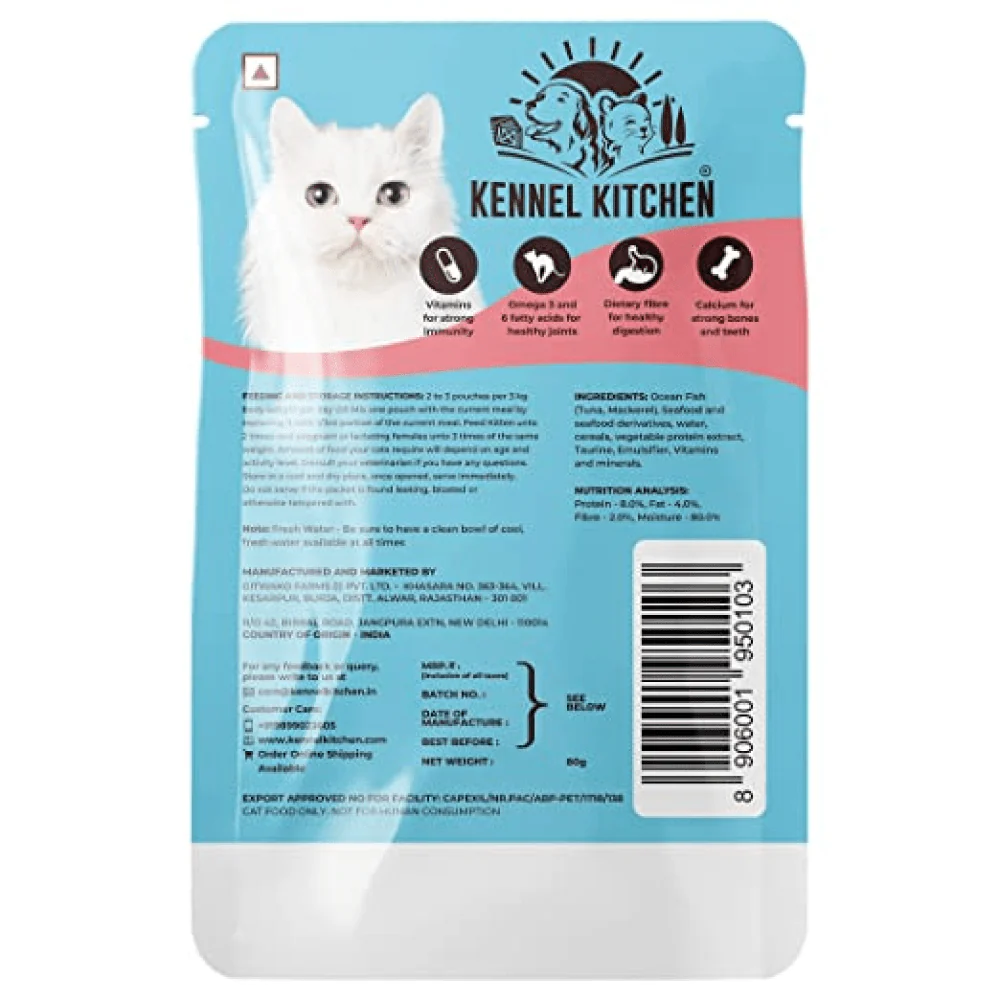 Kennel Kitchen Fish Chunks in Gravy Kitten and Creameroo Chicken with Mackerel Creamy Cat Treats Combo - Image 3
