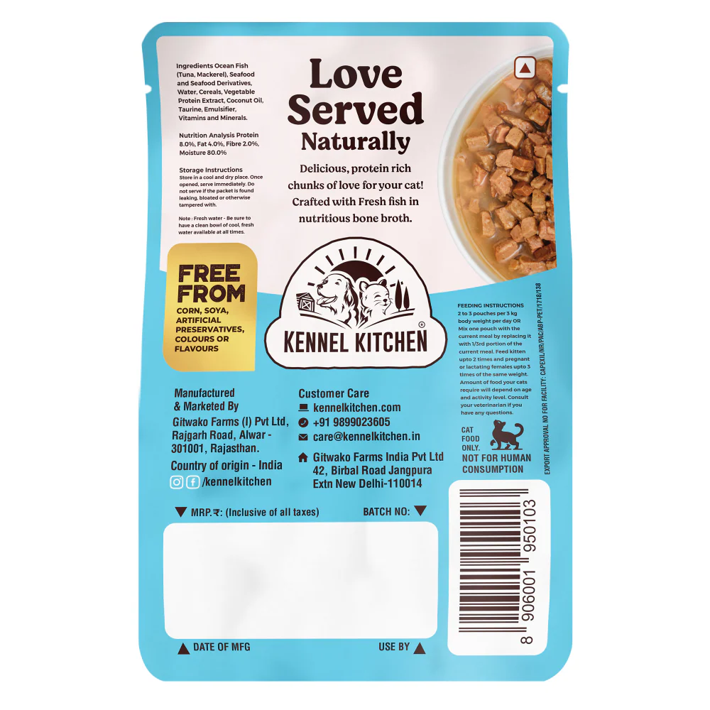 Kennel Kitchen Fish Chunks in Gravy Kitten and Creameroo Chicken with Mackerel Creamy Cat Treats Combo - Image 7