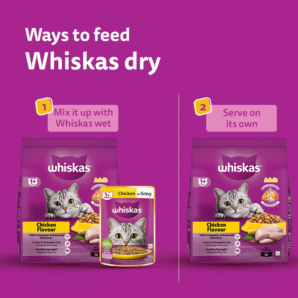 Whiskas Chicken Flavour Cat (Adult 1+) Dry Food - Image 14